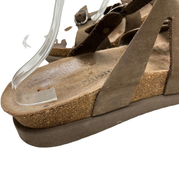 MEPHISTO Taupe Brown Genuine Leather Sandals Slides Flip Flops Casual Shoes 40 - Picture 13 of 16